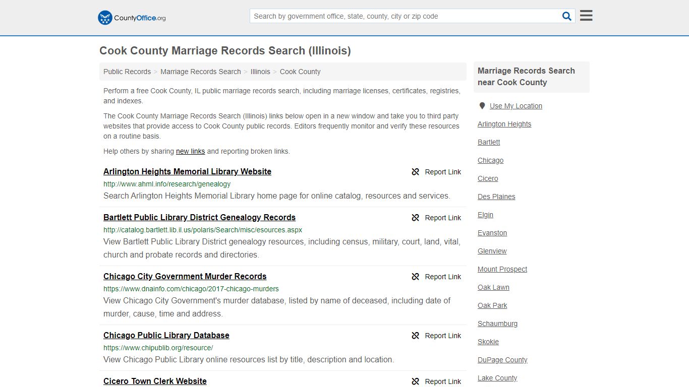 Marriage Records Search - Cook County, IL (Marriage ...