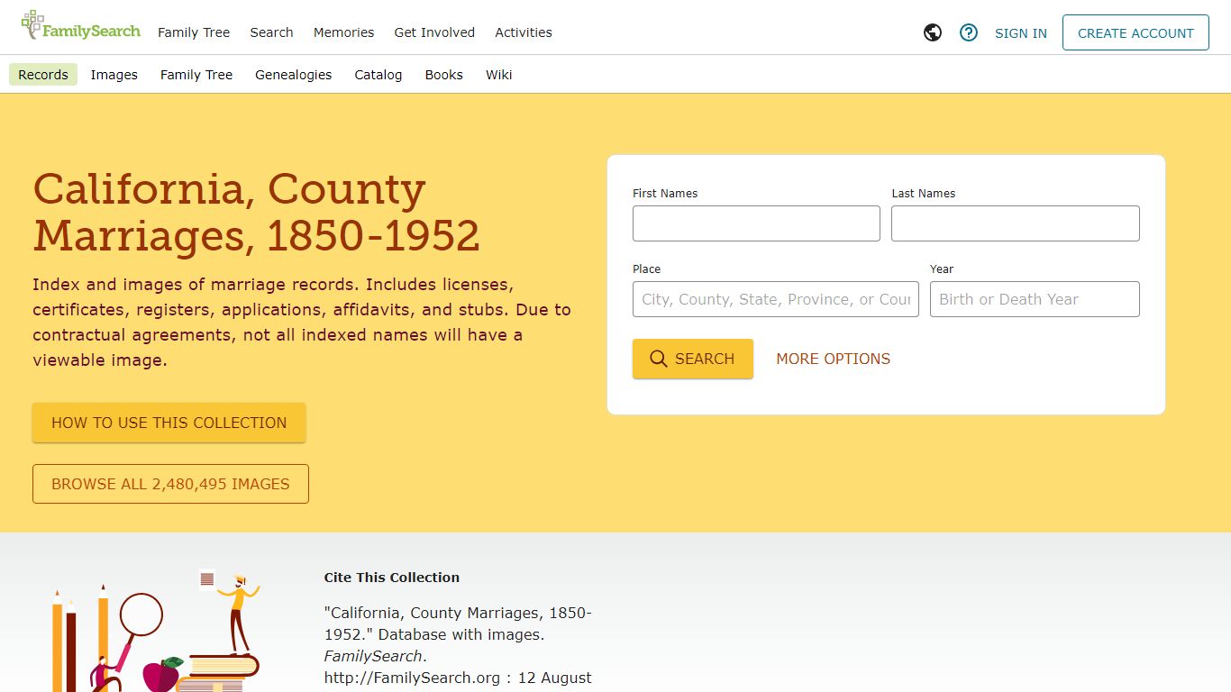 California, County Marriages, 1850-1952 • FamilySearch