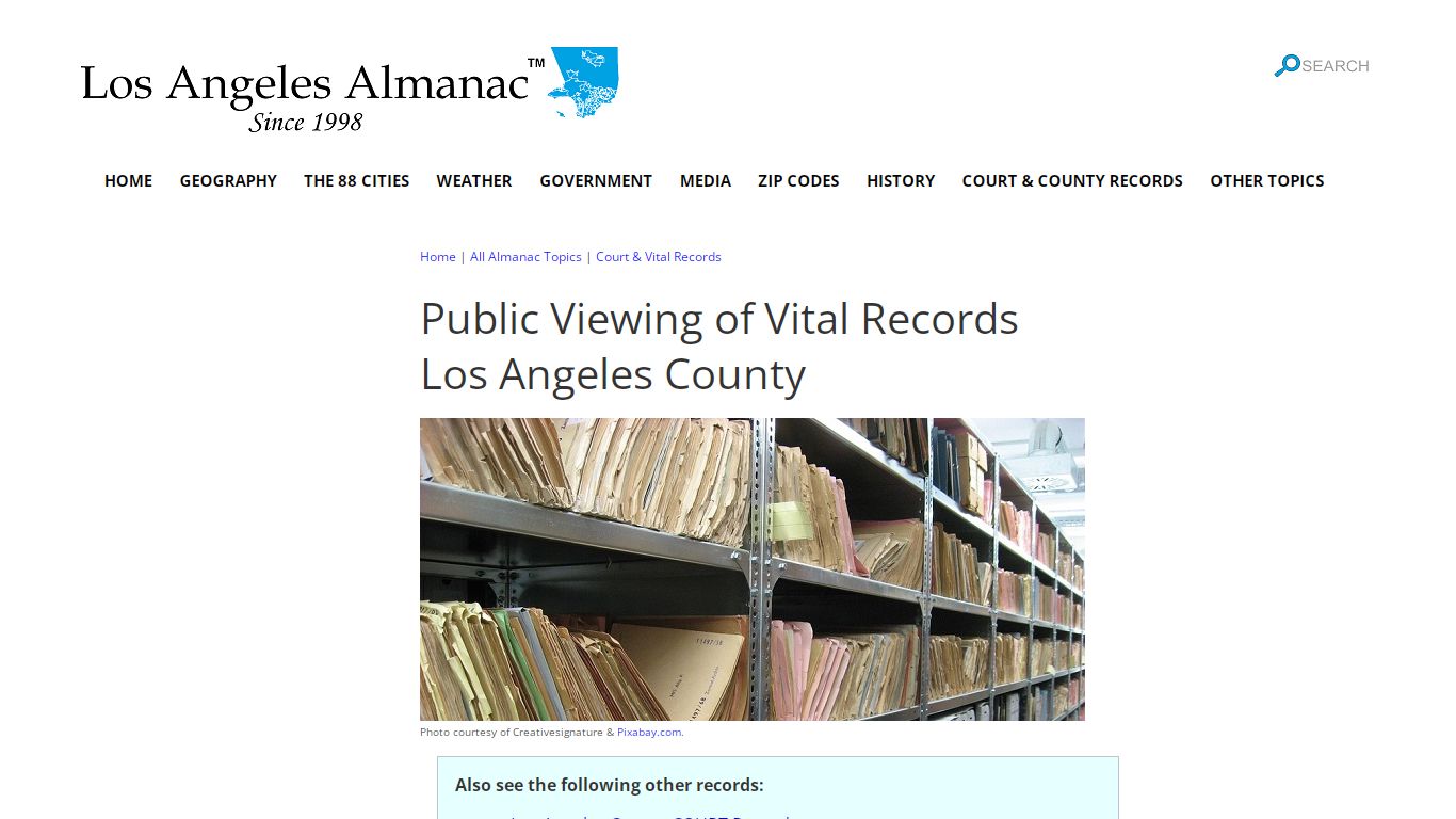 Obtain Vital Records in Los Angeles County, California
